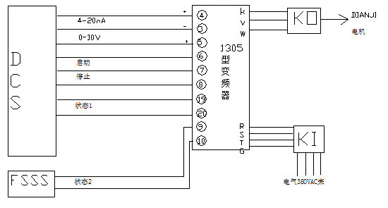 绘图题：画出给煤变频器原理图。